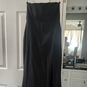 Sophisticated Black Strapless Maxi Dress
